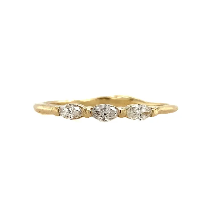 Marquis Diamond Trio Seagrass Band In 14k Gold Emily Amey Jewelry Rings