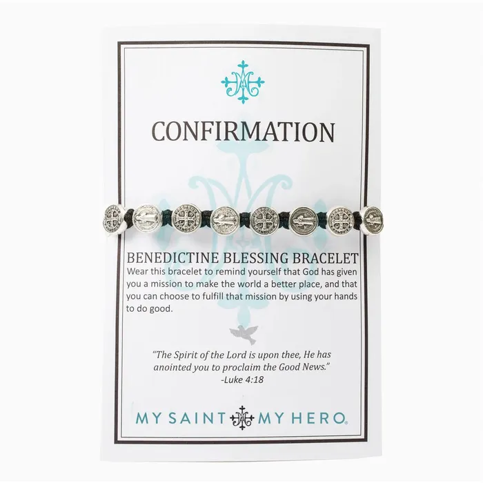 My Saint My Hero Bracelets Black Confirmation Blessing Bracelet