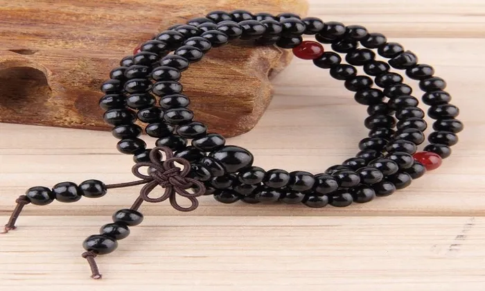 Natural Buddhist Prayer Meditation Wood Beads Bracelet sparklingselections Bracelets