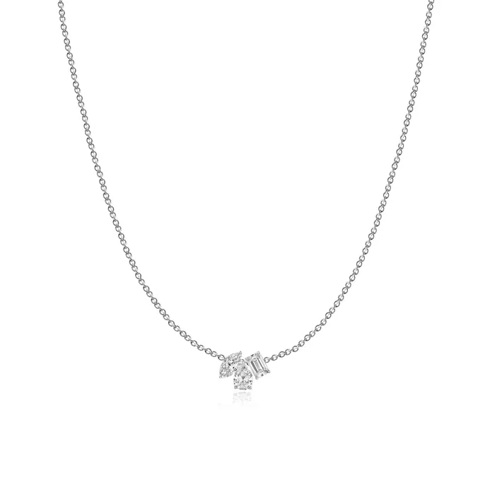 Necklaces Alev Jewelry Small Multi Shape Three Diamond Necklace