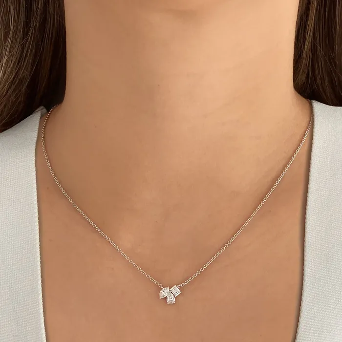 Necklaces Alev Jewelry Small Multi Shape Three Diamond Necklace