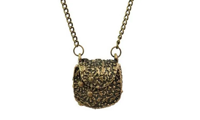 Necklaces Carved Bronze Locket Long Chain Pendant Necklace sparklingselections