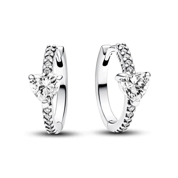 Pandora Earrings Sparkling Heart Hoop Earrings