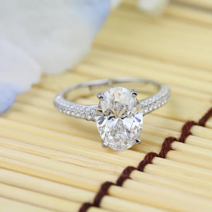 Parade Designs Rings 14KW 036CT Diamond Ring Oval Center