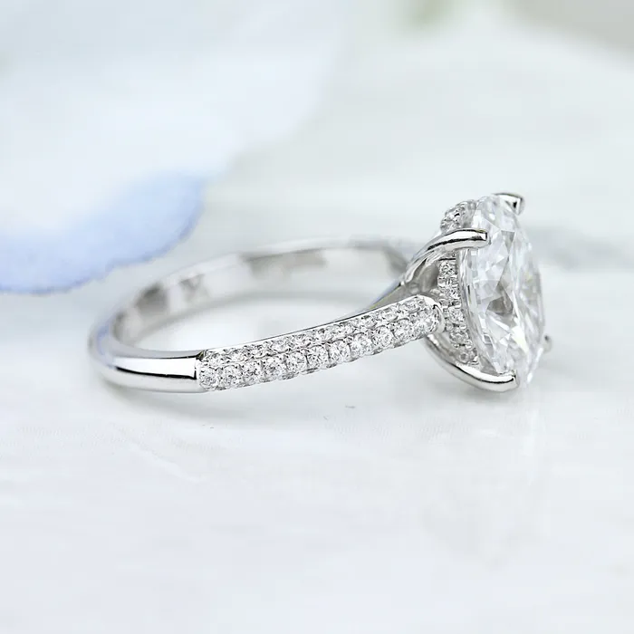 Parade Designs Rings 14KW 036CT Diamond Ring Oval Center