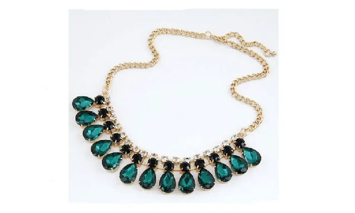 PreStyled Sets Sparkling Selection Gem Statement Gold Plated Necklaces Pendants Choker Necklaces