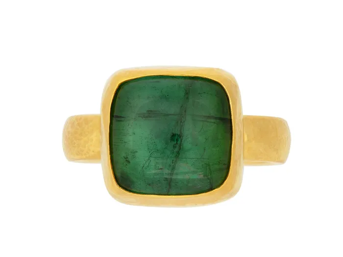Rings GURHAN Rune Gold Tourmaline Cocktail Ring 12mm Square GG GOLD OOAK