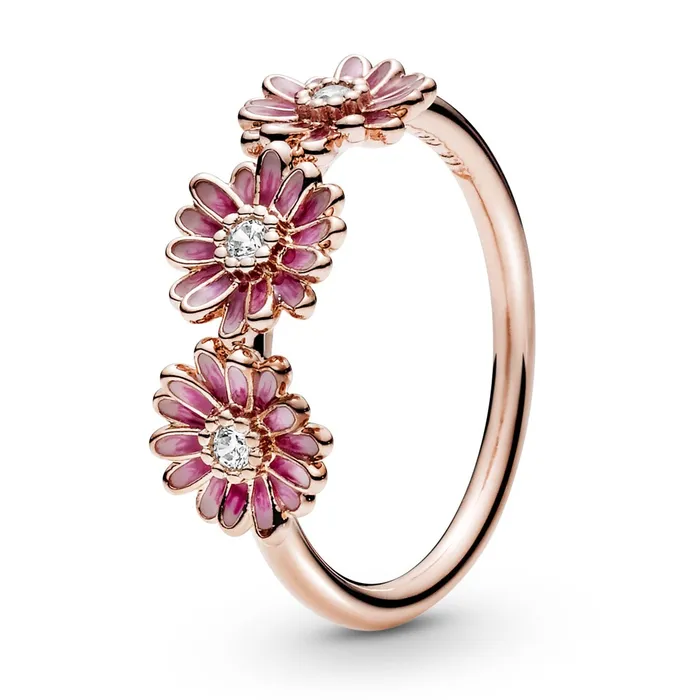 Rings Pandora Pandora Pink Daisy Flower Ring