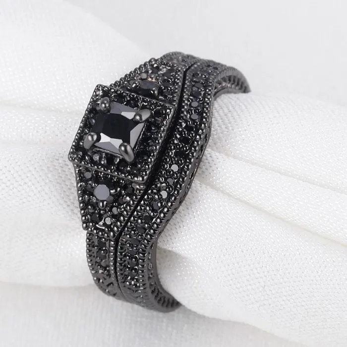 Rings Special Black Gun Plated Ring For Women sparklingselections Rings Special Black Gun Plated Ring For Women sparklingselections