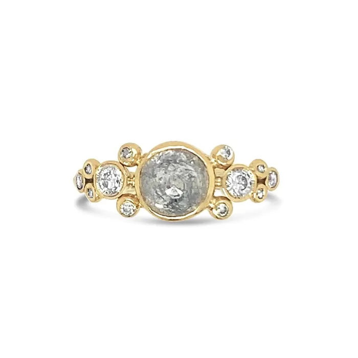 Salt and Pepper diamond ring with brilliant diamond clusters in 14k gold Emily Amey Jewelry Rings Salt and Pepper diamond ring with brilliant diamond clusters in 14k gold Emily Amey Jewelry Rings