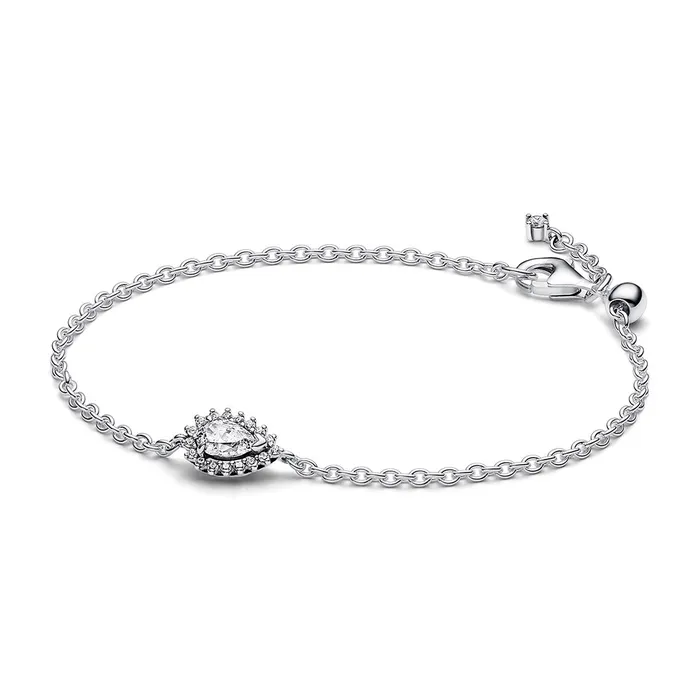 Sparkling Pear Halo Chain Bracelet Pandora Bracelets