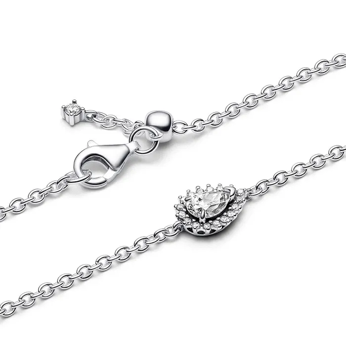 Sparkling Pear Halo Chain Bracelet Pandora Bracelets