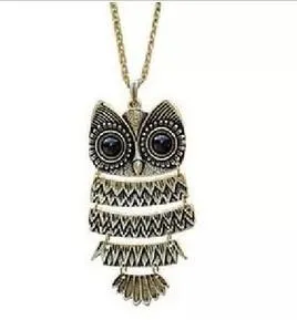 sparklingselections Bohemia Ancient Bronze Owl Pendant Necklace Necklaces