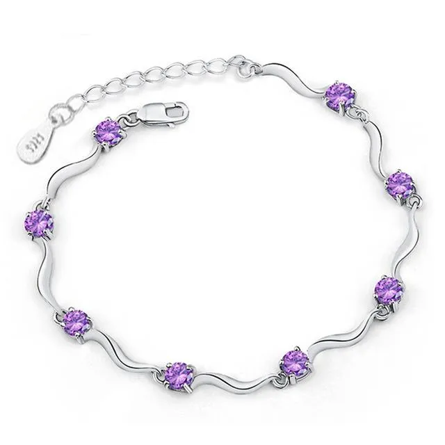 sparklingselections Bracelets Silver Bracelet four Feet Eight Female Models Crystal sparklingselections Bracelets Silver Bracelet four Feet Eight Female Models Crystal