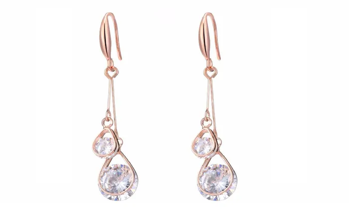 sparklingselections Earrings Korean Style Fine Rose Gold Color Earrings For Women sparklingselections Earrings Korean Style Fine Rose Gold Color Earrings For Women