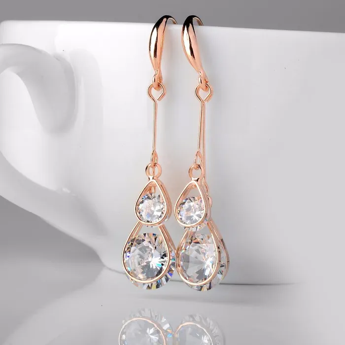 sparklingselections Earrings Korean Style Fine Rose Gold Color Earrings For Women sparklingselections Earrings Korean Style Fine Rose Gold Color Earrings For Women