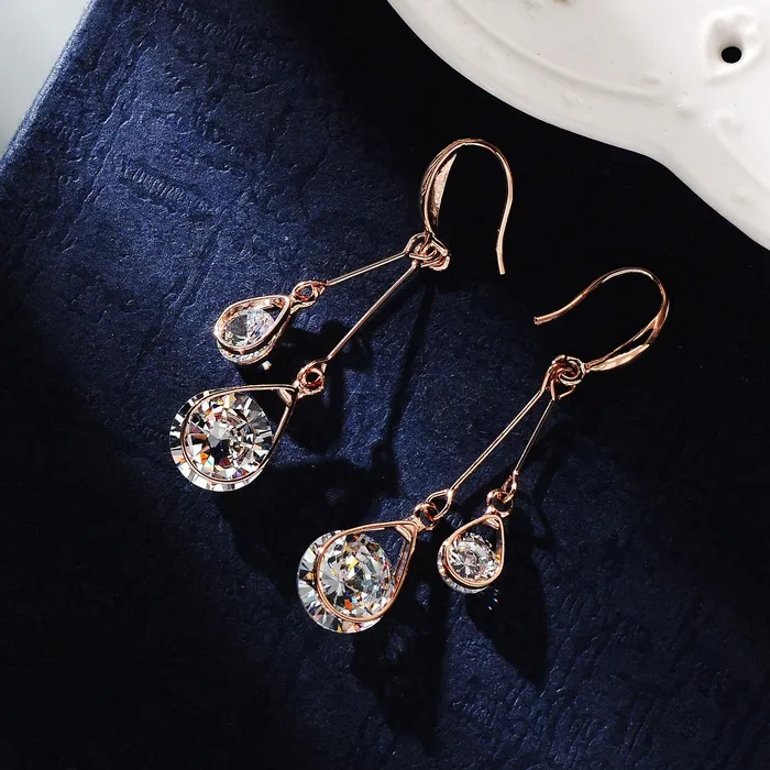 sparklingselections Earrings Korean Style Fine Rose Gold Color Earrings For Women sparklingselections Earrings Korean Style Fine Rose Gold Color Earrings For Women