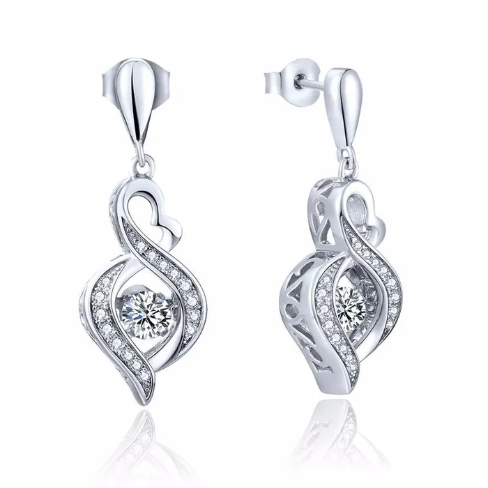 sparklingselections Earrings Silver Infinity Drop Long Hanging Earrings for Women sparklingselections Earrings Silver Infinity Drop Long Hanging Earrings for Women