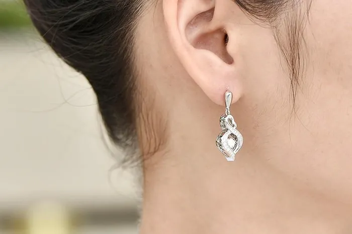sparklingselections Earrings Silver Infinity Drop Long Hanging Earrings for Women sparklingselections Earrings Silver Infinity Drop Long Hanging Earrings for Women