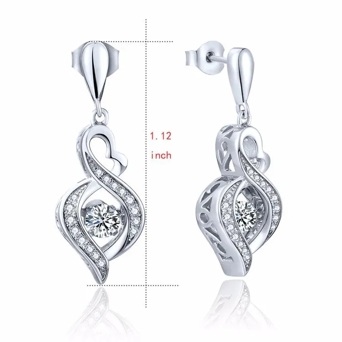 sparklingselections Earrings Silver Infinity Drop Long Hanging Earrings for Women sparklingselections Earrings Silver Infinity Drop Long Hanging Earrings for Women