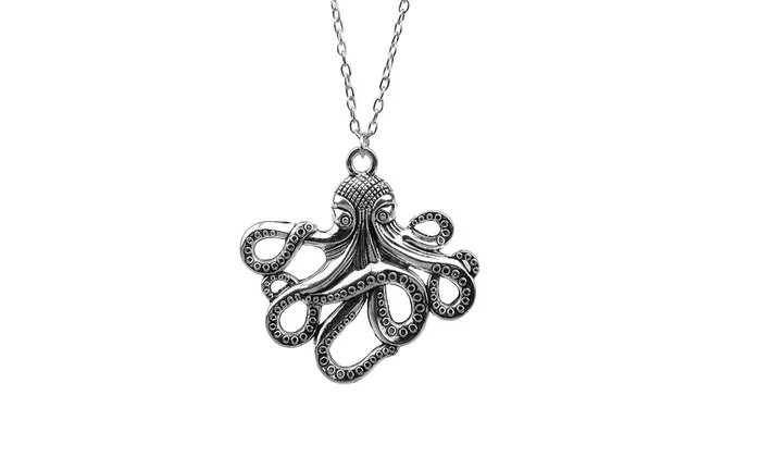 sparklingselections Fashion Antique Silver Plated Octopus Pendant Necklace Necklaces sparklingselections Fashion Antique Silver Plated Octopus Pendant Necklace Necklaces