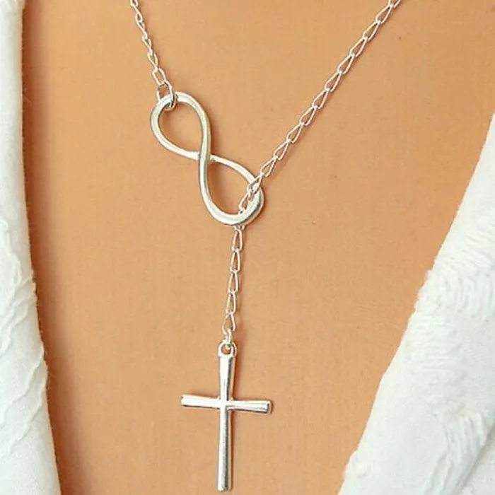 sparklingselections Necklaces Cross Silver Color Chains Choker Pendant Necklace sparklingselections Necklaces Cross Silver Color Chains Choker Pendant Necklace