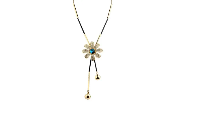 sparklingselections Necklaces Fashion Metal Chain Flower Long Chain Tassels Necklace sparklingselections Necklaces Fashion Metal Chain Flower Long Chain Tassels Necklace