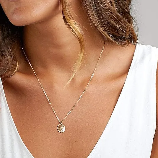 sparklingselections Necklaces Gold Color Round Circle Pendant Necklace For Women sparklingselections Necklaces Gold Color Round Circle Pendant Necklace For Women