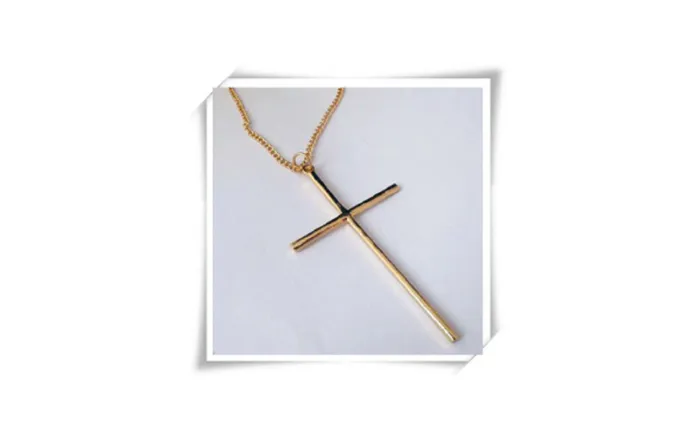 sparklingselections Necklaces Metal Cross Pendant Necklace with Long chain