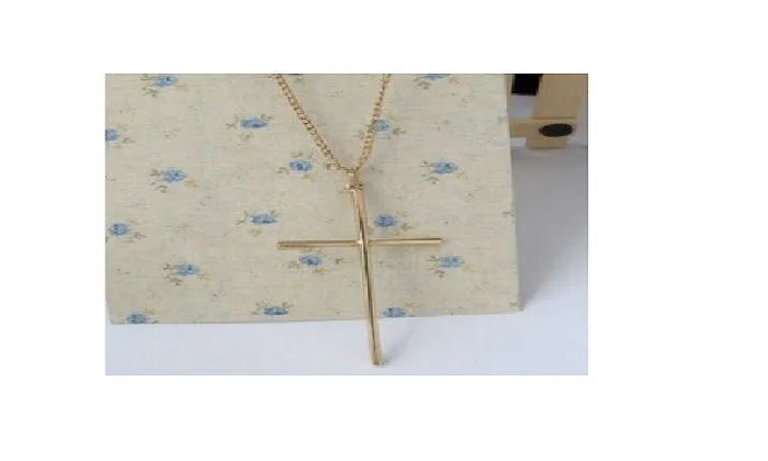 sparklingselections Necklaces Metal Cross Pendant Necklace with Long chain sparklingselections Necklaces Metal Cross Pendant Necklace with Long chain