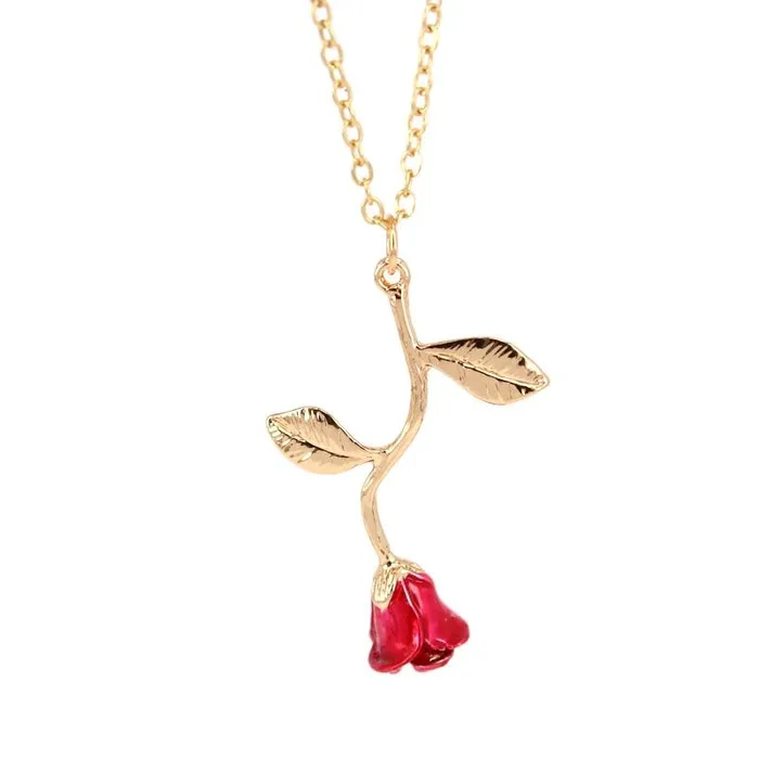sparklingselections Necklaces New Delicate Vintage Charm Rose Pendants Necklace sparklingselections Necklaces New Delicate Vintage Charm Rose Pendants Necklace