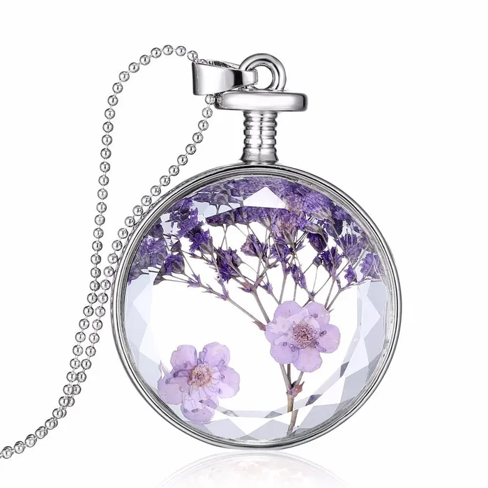 sparklingselections Necklaces New Natural Real Decorative Dried Flowers Pendant Necklace sparklingselections Necklaces New Natural Real Decorative Dried Flowers Pendant Necklace