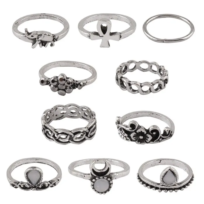 sparklingselections Rings New Fashion European and American Retro Ring Sets sparklingselections Rings New Fashion European and American Retro Ring Sets