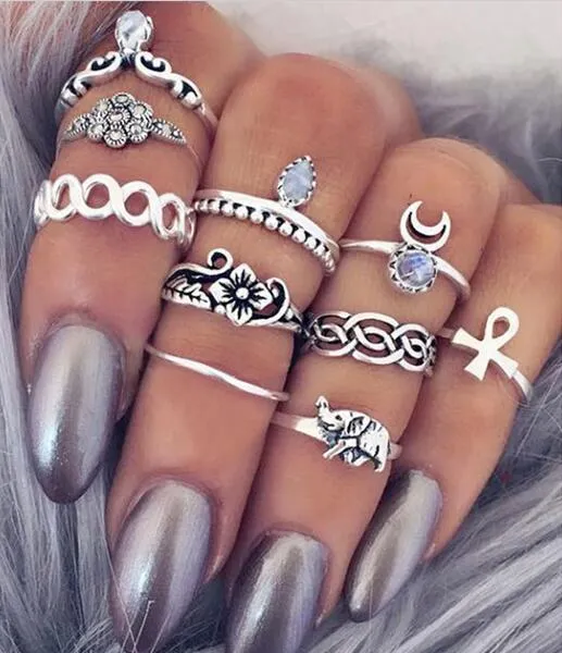 sparklingselections Rings New Fashion European and American Retro Ring Sets sparklingselections Rings New Fashion European and American Retro Ring Sets