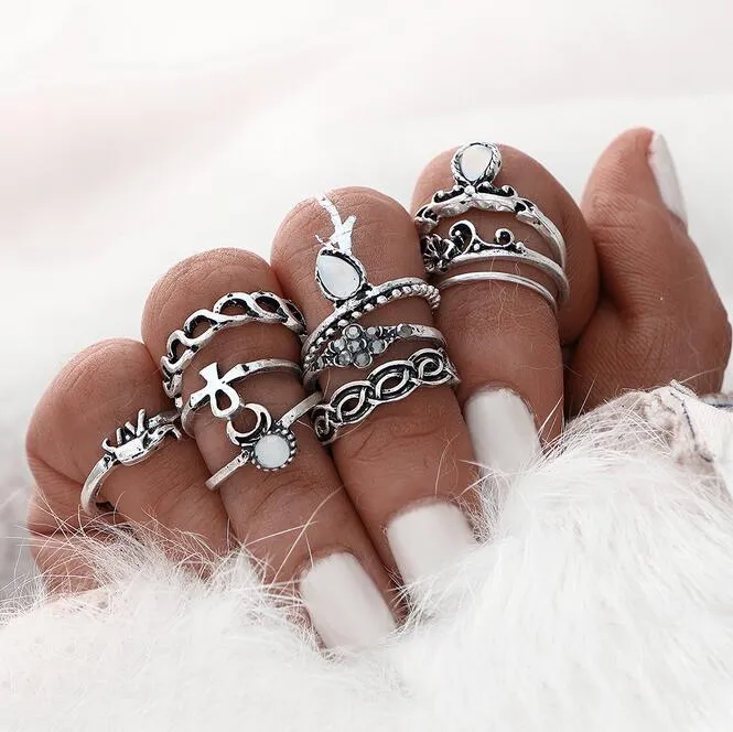sparklingselections Rings New Fashion European and American Retro Ring Sets sparklingselections Rings New Fashion European and American Retro Ring Sets