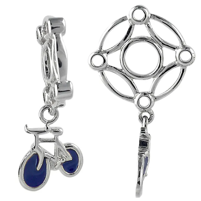 Storywheels Blue Enamel Bike Dangle Sterling Silver Wheel335670 Storywheels Rings Storywheels Blue Enamel Bike Dangle Sterling Silver Wheel335670 Storywheels Rings