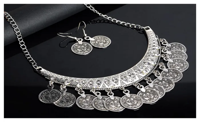 Vintage Chokers Carved Coins Nice Necklaces Earrings Set sparklingselections Earrings Vintage Chokers Carved Coins Nice Necklaces Earrings Set sparklingselections Earrings