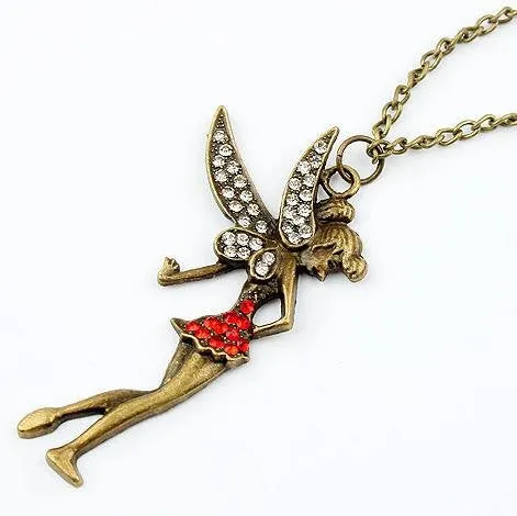 Vintage Wing Fairy Crystal Pendant Necklace for Women sparklingselections Necklaces Vintage Wing Fairy Crystal Pendant Necklace for Women sparklingselections Necklaces