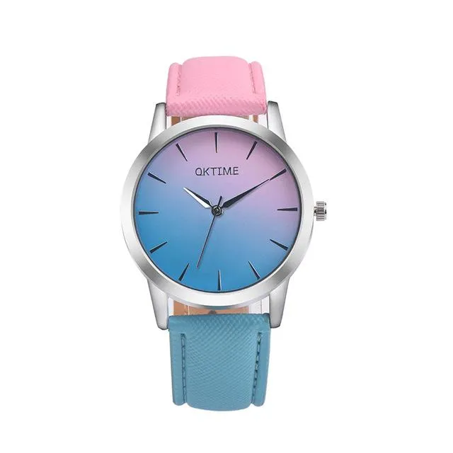 Watches sparklingselections Fashion Rainbow Leather Band Analog Quartz Wrist Watch Watches sparklingselections Fashion Rainbow Leather Band Analog Quartz Wrist Watch