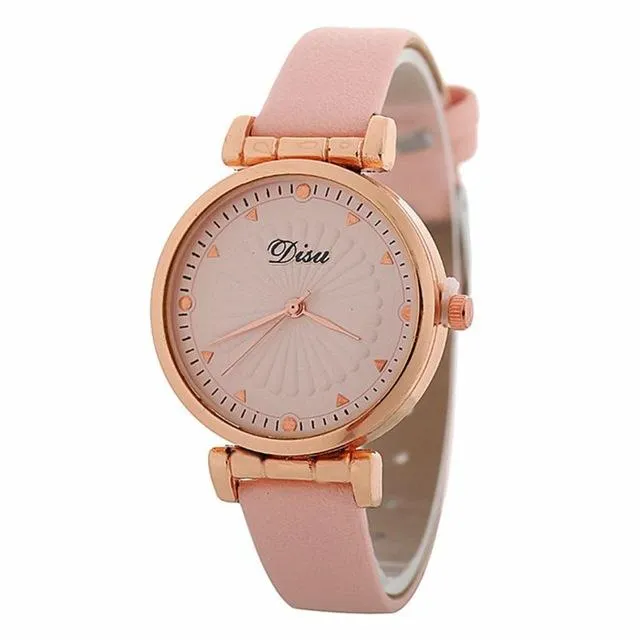 Watches sparklingselections new Fashion Pink Female Leather Quartz Wrist Watch Watches sparklingselections new Fashion Pink Female Leather Quartz Wrist Watch