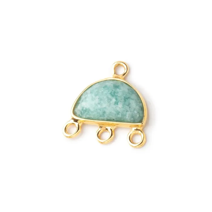 12x9mm Vermeil Amazonite Half Moon East West 3 ring Connector Beadsofcambaycom Rings 12x9mm Vermeil Amazonite Half Moon East West 3 ring Connector Beadsofcambaycom Rings