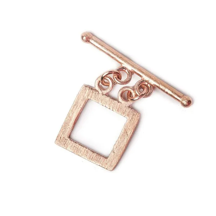 14x14mm Rose Gold plated Sterling Silver Brushed Square Double Strand Toggle 1 piece Beadsofcambaycom Rings 14x14mm Rose Gold plated Sterling Silver Brushed Square Double Strand Toggle 1 piece Beadsofcambaycom Rings