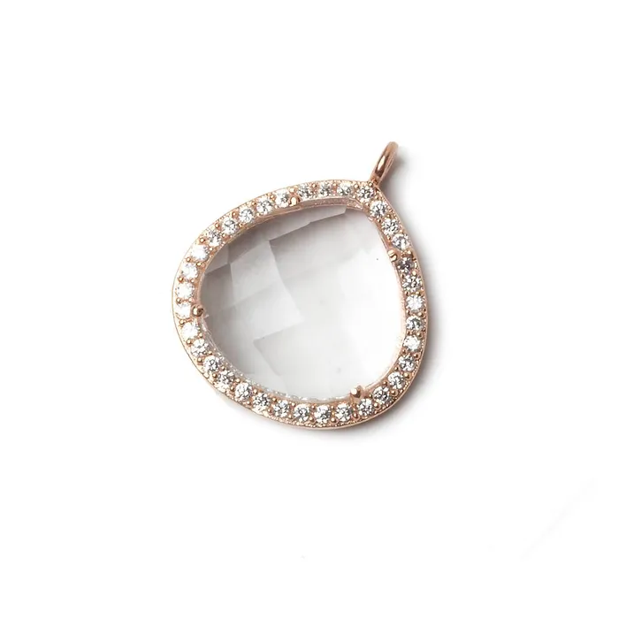 17x17mm Rose Gold Bezeled CZ Crystal Quartz Heart Pendant 1 piece Beadsofcambaycom Necklaces 17x17mm Rose Gold Bezeled CZ Crystal Quartz Heart Pendant 1 piece Beadsofcambaycom Necklaces