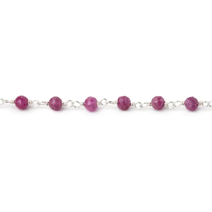 3mm Ruby Micro Faceted Rounds on Silver Plated Chain Beadsofcambaycom Necklaces 3mm Ruby Micro Faceted Rounds on Silver Plated Chain Beadsofcambaycom Necklaces