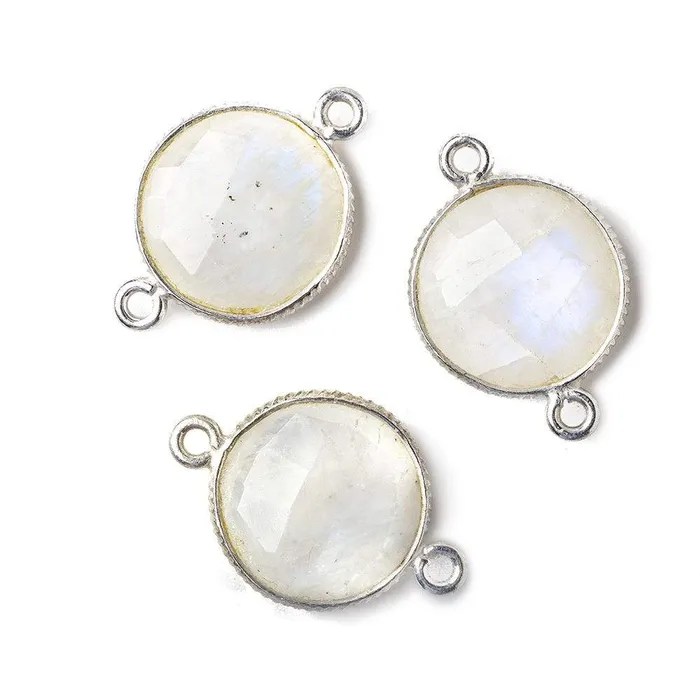 Beadsofcambaycom 15mm Silver 925 Corrugated Bezel Rainbow Moonstone Coin 2 ring Connector 1 pc Rings Beadsofcambaycom 15mm Silver 925 Corrugated Bezel Rainbow Moonstone Coin 2 ring Connector 1 pc Rings