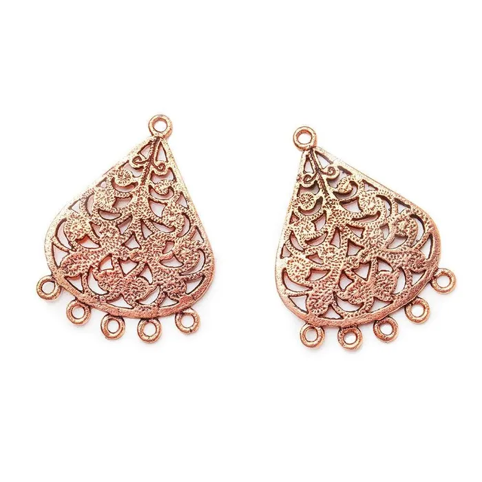 Beadsofcambaycom Rings 31x23mm Antiqued Copper Leaves Scroll 5 ring Drop Charm Set of 2 Beadsofcambaycom Rings 31x23mm Antiqued Copper Leaves Scroll 5 ring Drop Charm Set of 2