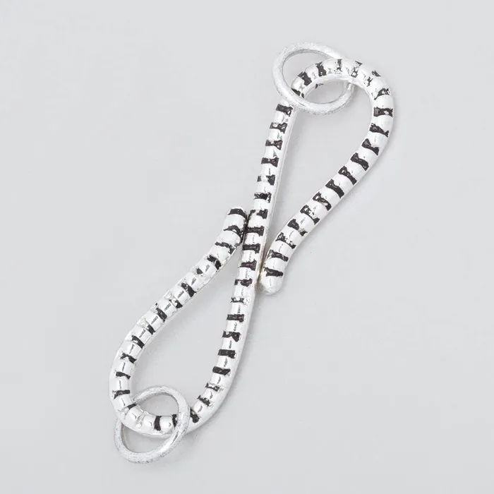Beadsofcambaycom Rings 36x11mm Antiqued Sterling Silver S Hook with Dotted Design 1 piece Beadsofcambaycom Rings 36x11mm Antiqued Sterling Silver S Hook with Dotted Design 1 piece