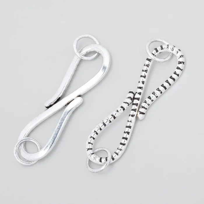 Beadsofcambaycom Rings 36x11mm Antiqued Sterling Silver S Hook with Dotted Design 1 piece Beadsofcambaycom Rings 36x11mm Antiqued Sterling Silver S Hook with Dotted Design 1 piece