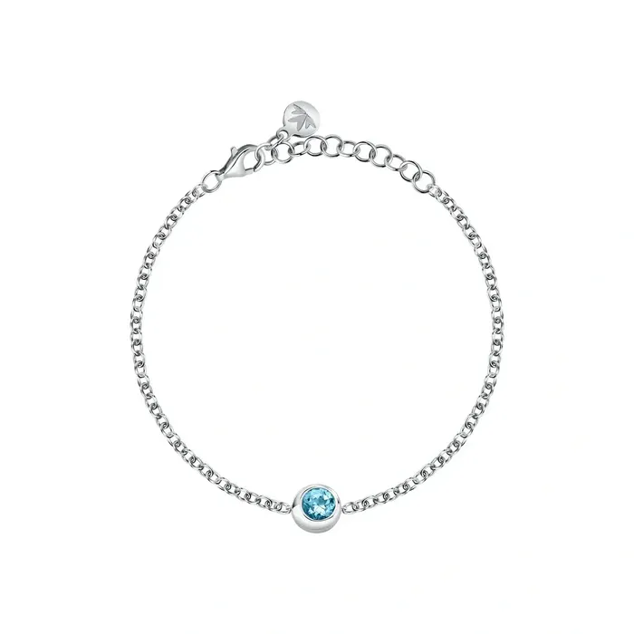 Bracelets Morellato Womens silver bracelet with rhodium plating and blue topaz Morellato Eternal Treasures