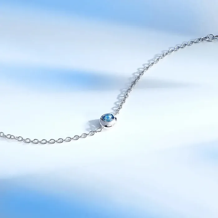 Bracelets Morellato Womens silver bracelet with rhodium plating and blue topaz Morellato Eternal Treasures